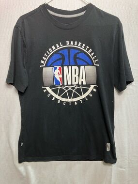 NBA Black Tee with White Logo Print